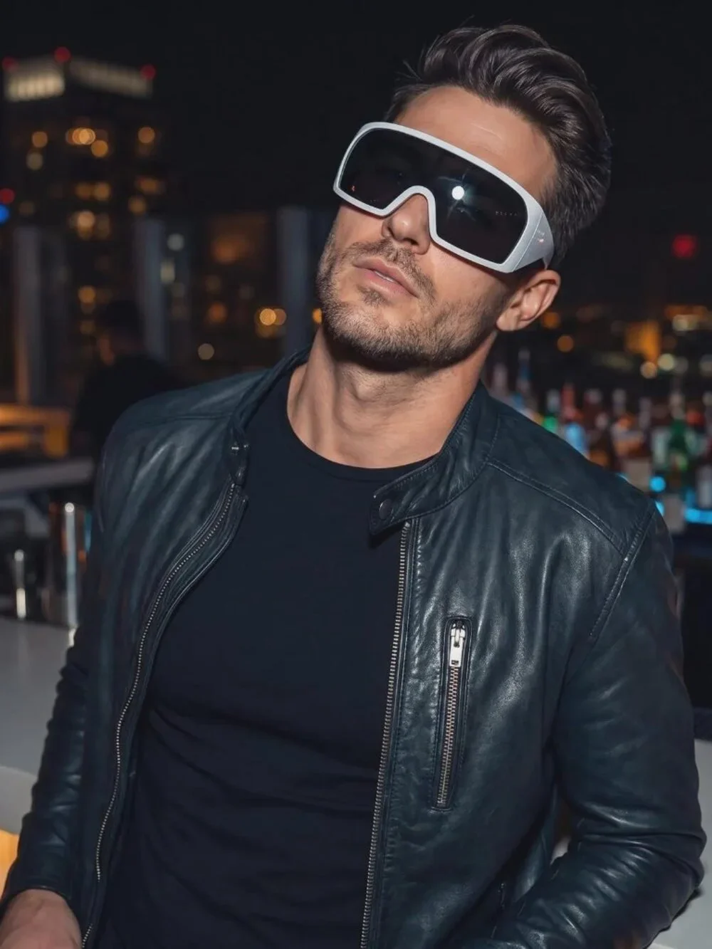 White Futuristic Oversized Shield Sunglasses